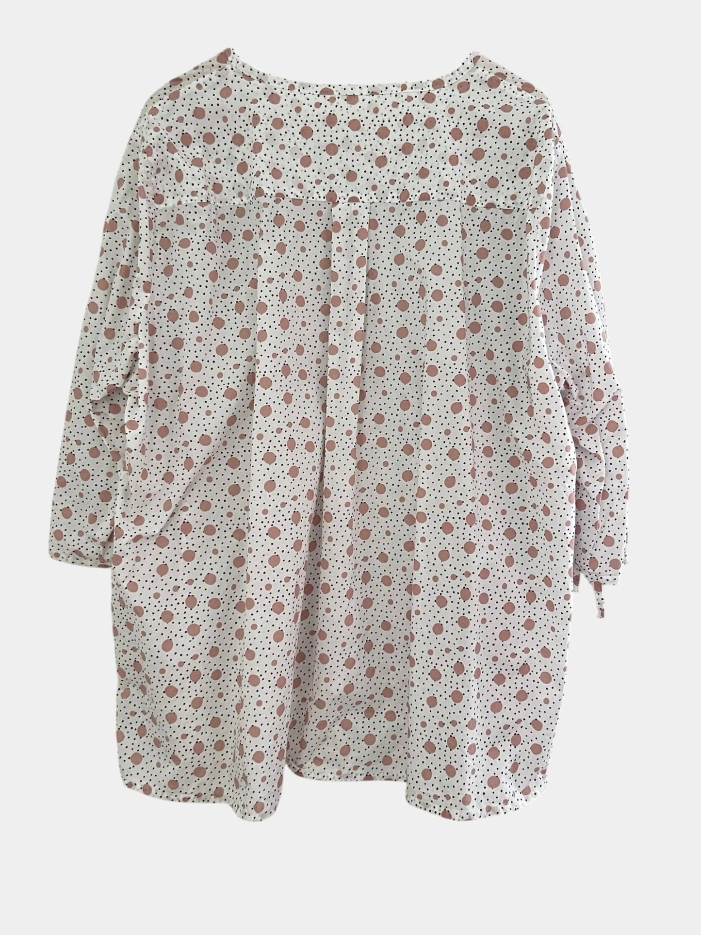 Preloved Ulla Popken puuvillapusero, valkoinen-vaaleanpunainen, XL Siloa Secondhand – huollettu ja kuntotarkastettu