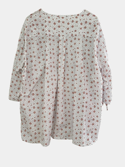 Preloved Ulla Popken puuvillapusero, valkoinen-vaaleanpunainen, XL Siloa Secondhand – huollettu ja kuntotarkastettu