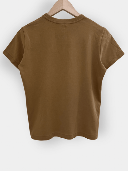 Preloved UNIQLO puuvilla t - paita, okra, M Siloa Secondhand – huollettu ja kuntotarkastettu