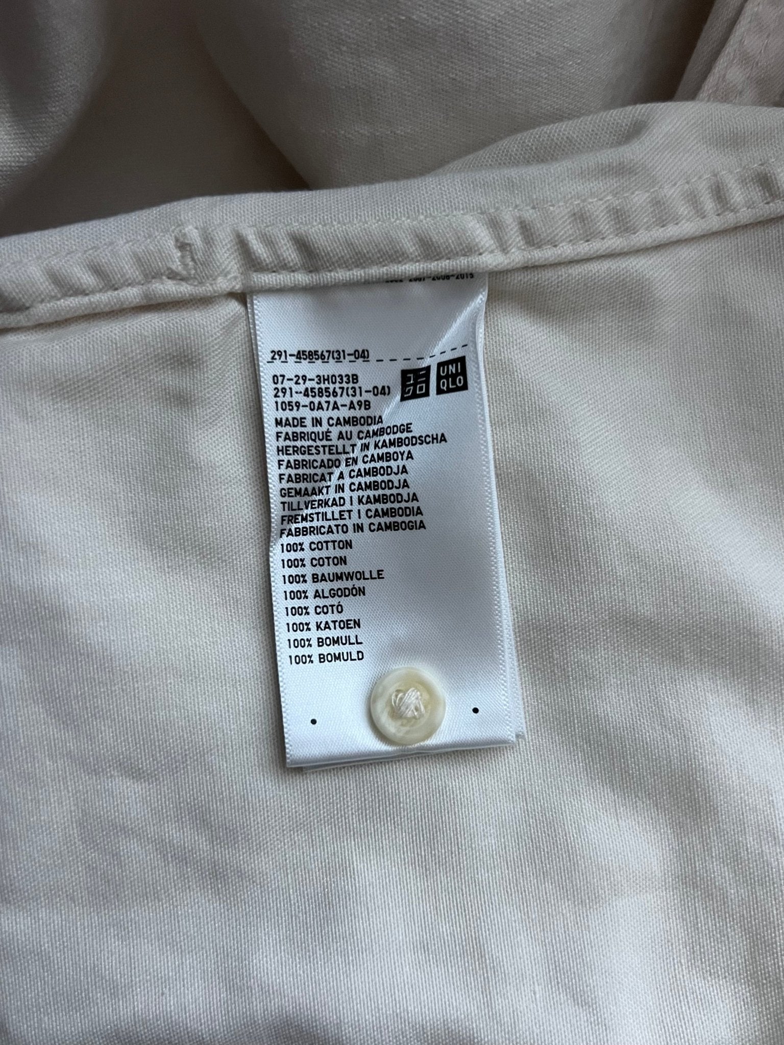 Preloved UNIQLO puuvillamekko, luonnonvalkoinen, L Siloa Secondhand – huollettu ja kuntotarkastettu