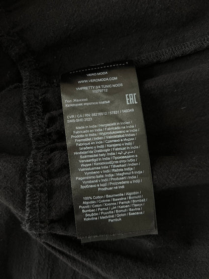 Preloved Vero Moda puuvillamekko, musta, L Siloa Secondhand – huollettu ja kuntotarkastettu