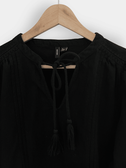 Preloved Vero Moda puuvillamekko, musta, L Siloa Secondhand – huollettu ja kuntotarkastettu