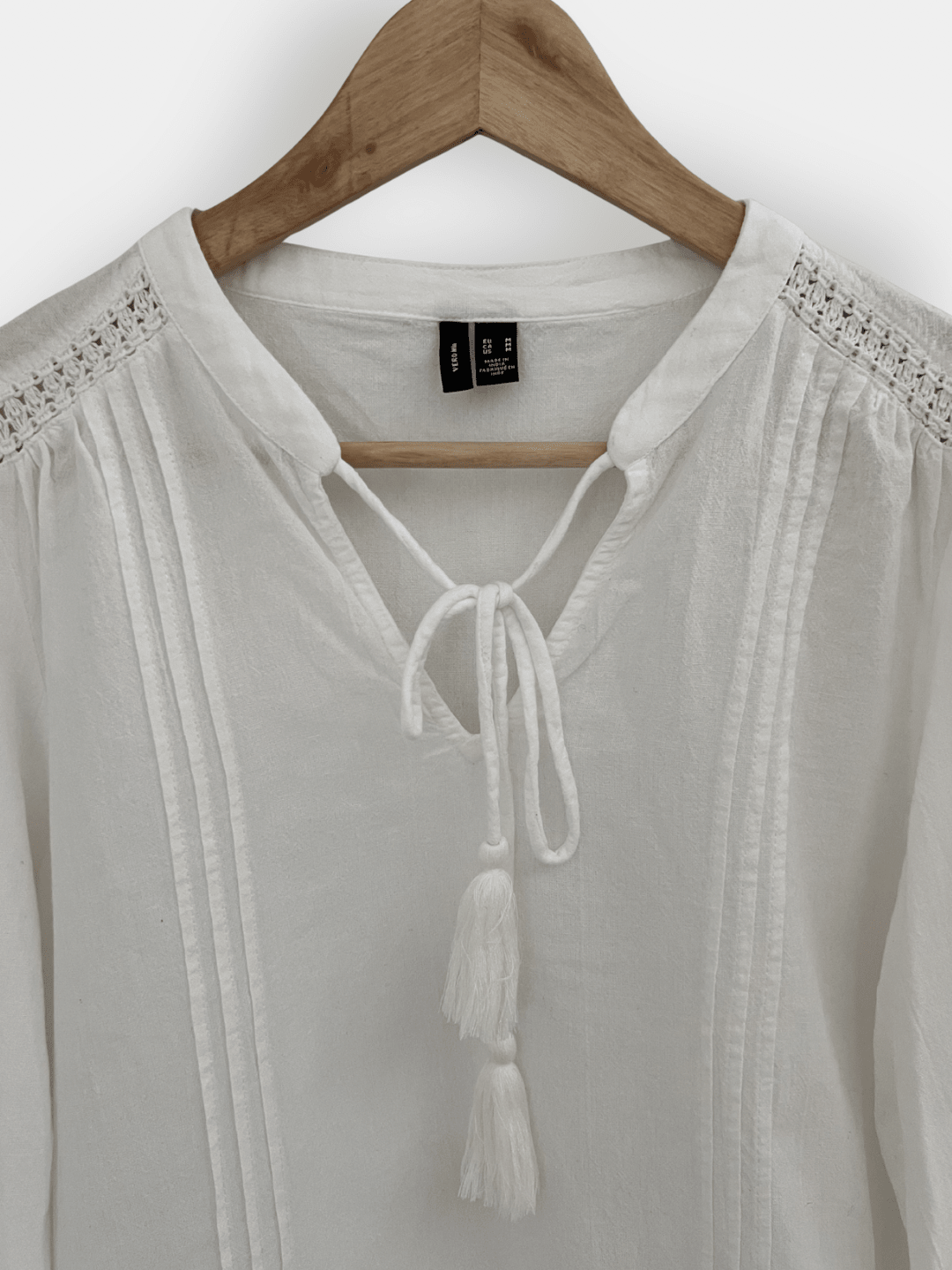 Preloved Vero Moda puuvillamekko, valkoinen, M Siloa Secondhand – huollettu ja kuntotarkastettu