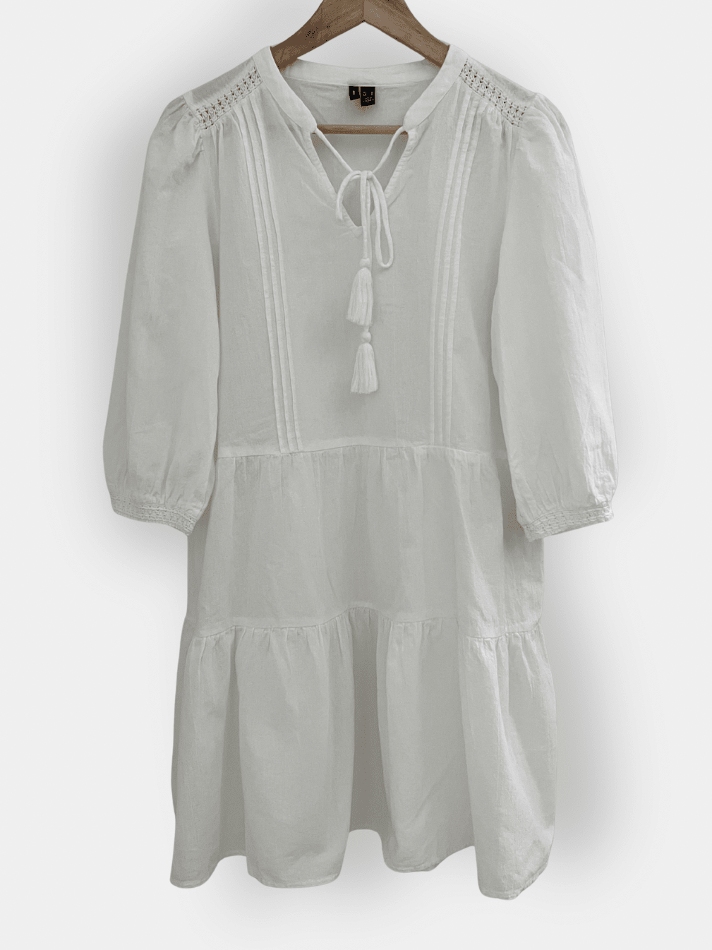 Preloved Vero Moda puuvillamekko, valkoinen, M Siloa Secondhand – huollettu ja kuntotarkastettu