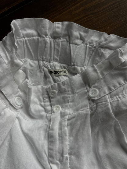 Preloved Vincetto pellavahousut, valkoinen, S Siloa Secondhand – huollettu ja kuntotarkastettu
