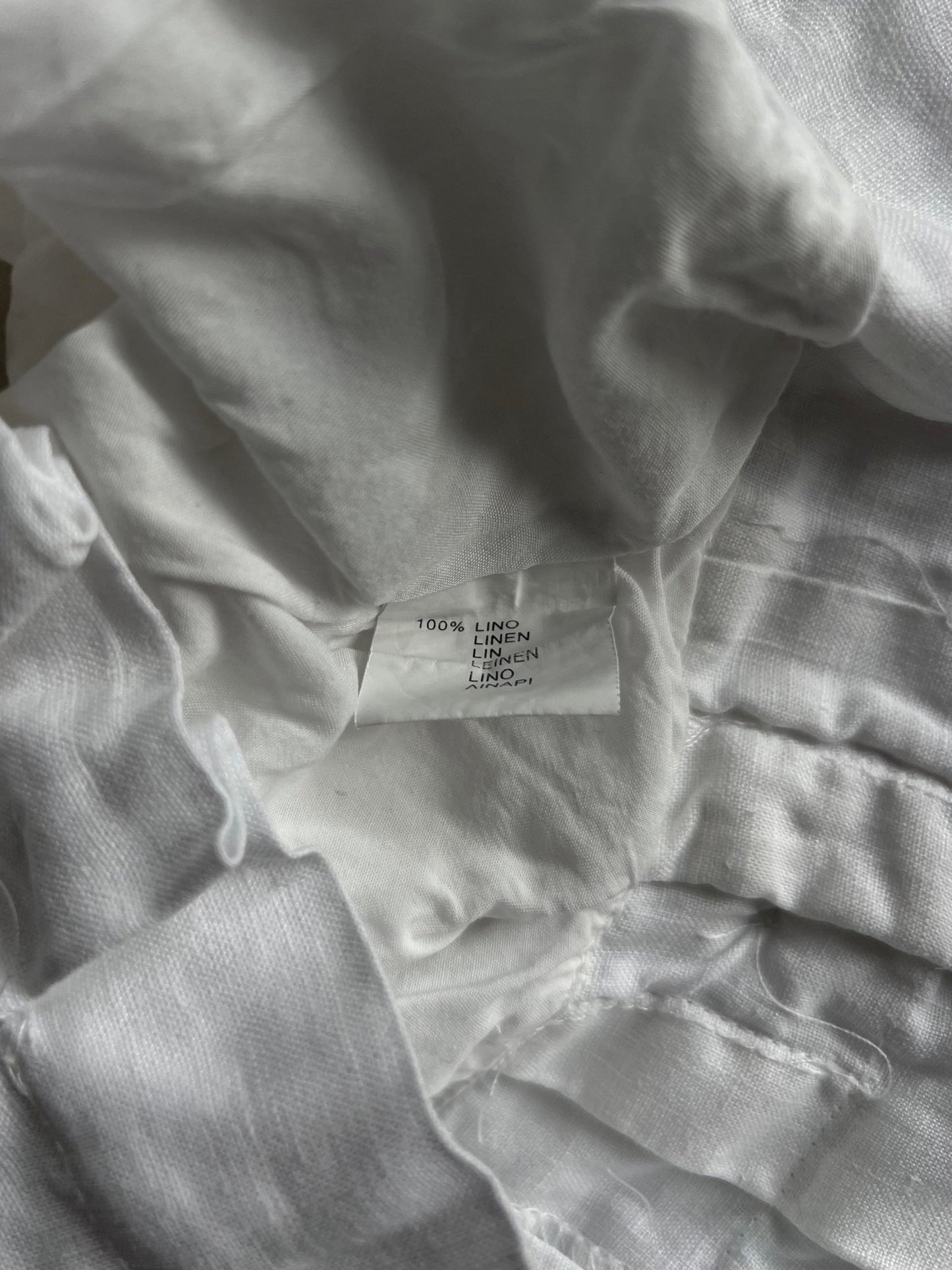 Preloved Vincetto pellavahousut, valkoinen, S Siloa Secondhand – huollettu ja kuntotarkastettu