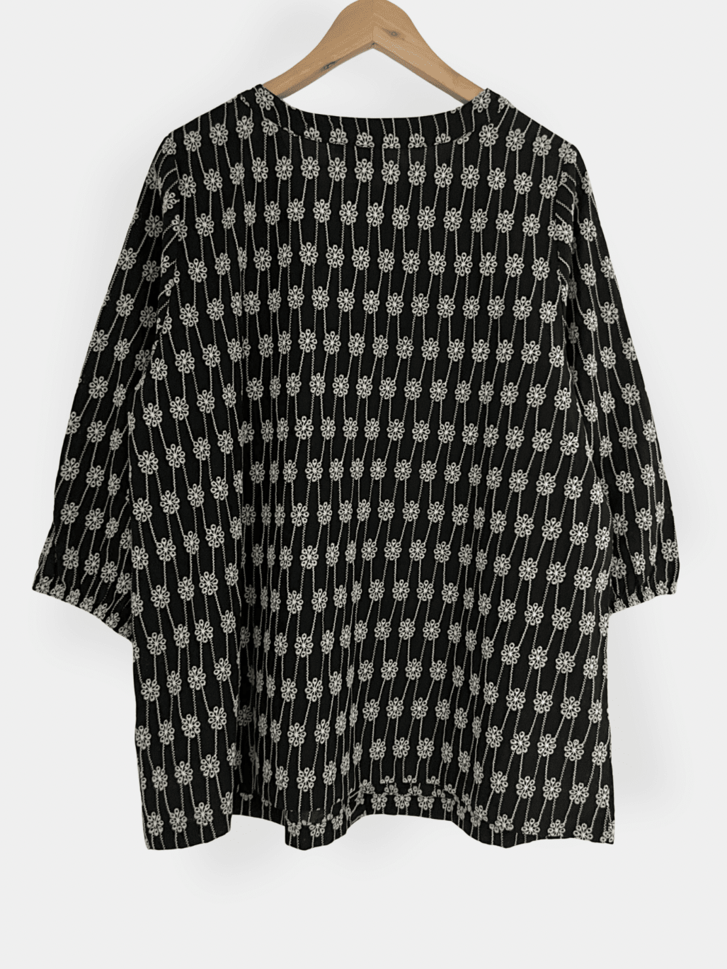 Preloved Zizzi puuvillapusero, musta/valkoinen, L Siloa Secondhand – huollettu ja kuntotarkastettu